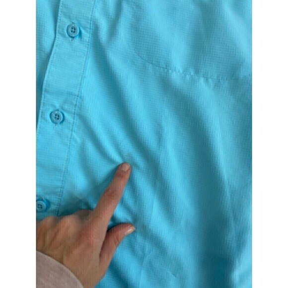 Habit Shirt SET (2) Mens Blue XL Short & Long Sleeve Button Up Pocket Breathable - Picture 4 of 15
